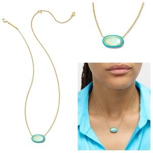 Kendra Scott Elisa Gold Chalcedony Glass Necklace NEW